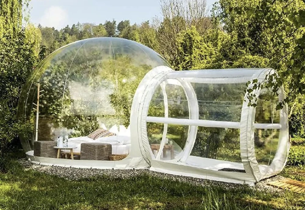 sleeping in a bubble tent